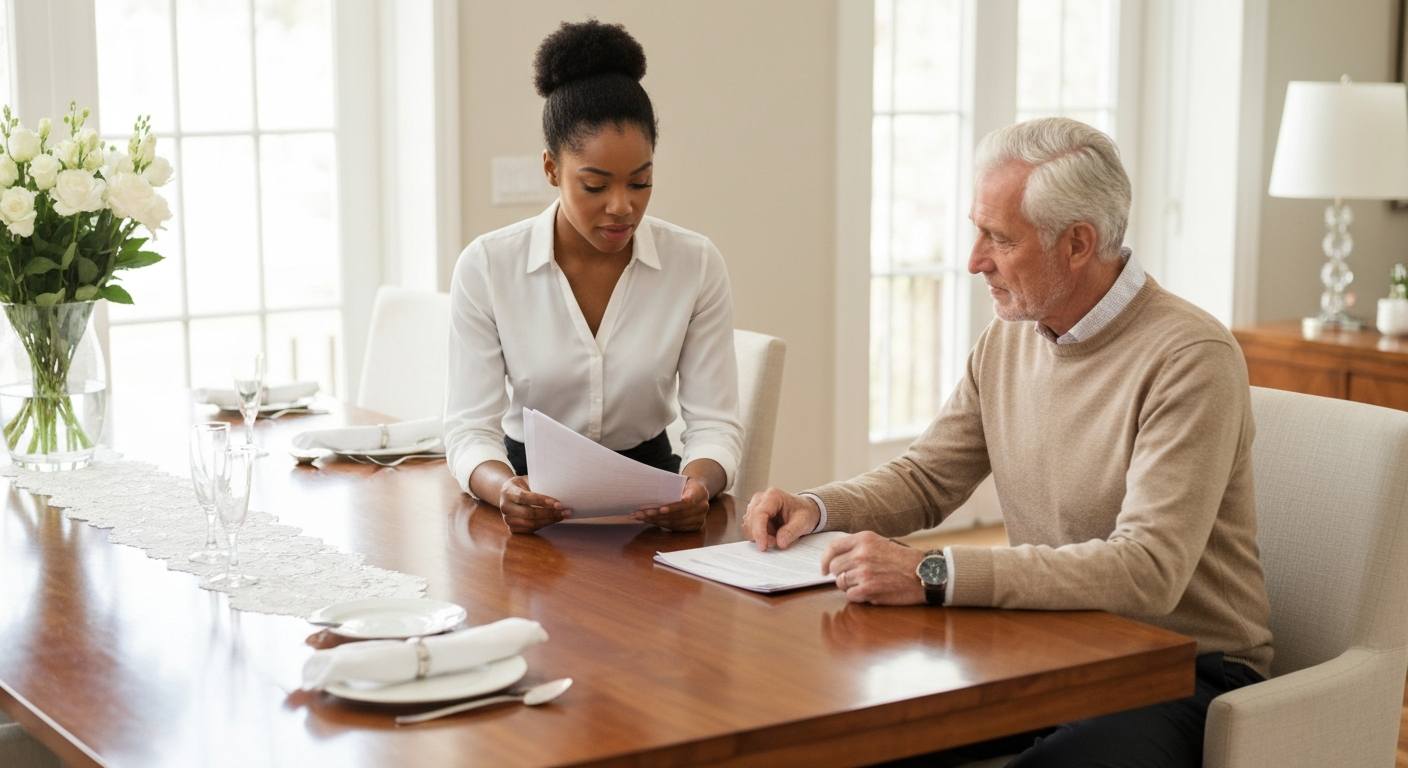 two people reviewing paperwork
